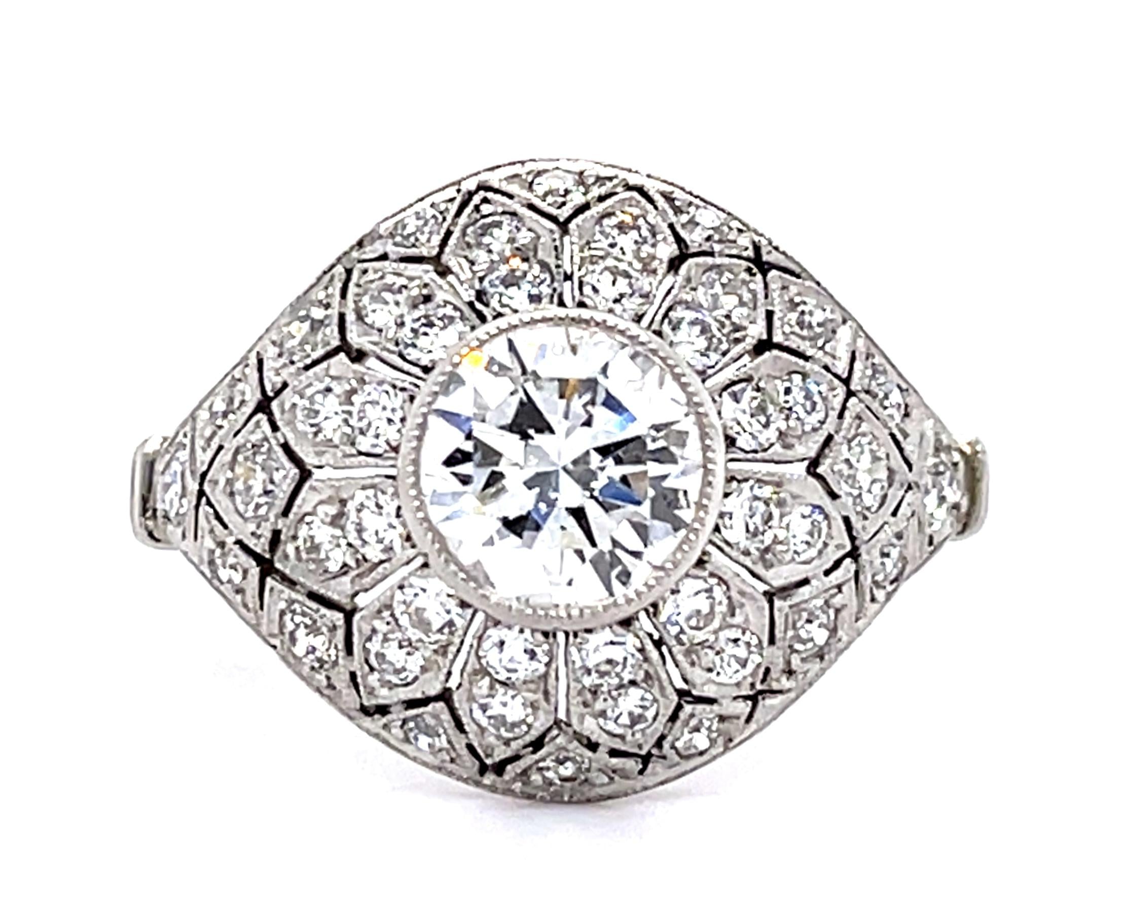 Round Diamond Handmade Ring Statement Ring Roseark Vintage