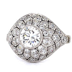 Round Diamond Handmade Ring Statement Ring Roseark Vintage