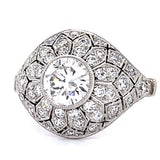 Round Diamond Handmade Ring Statement Ring Roseark Vintage