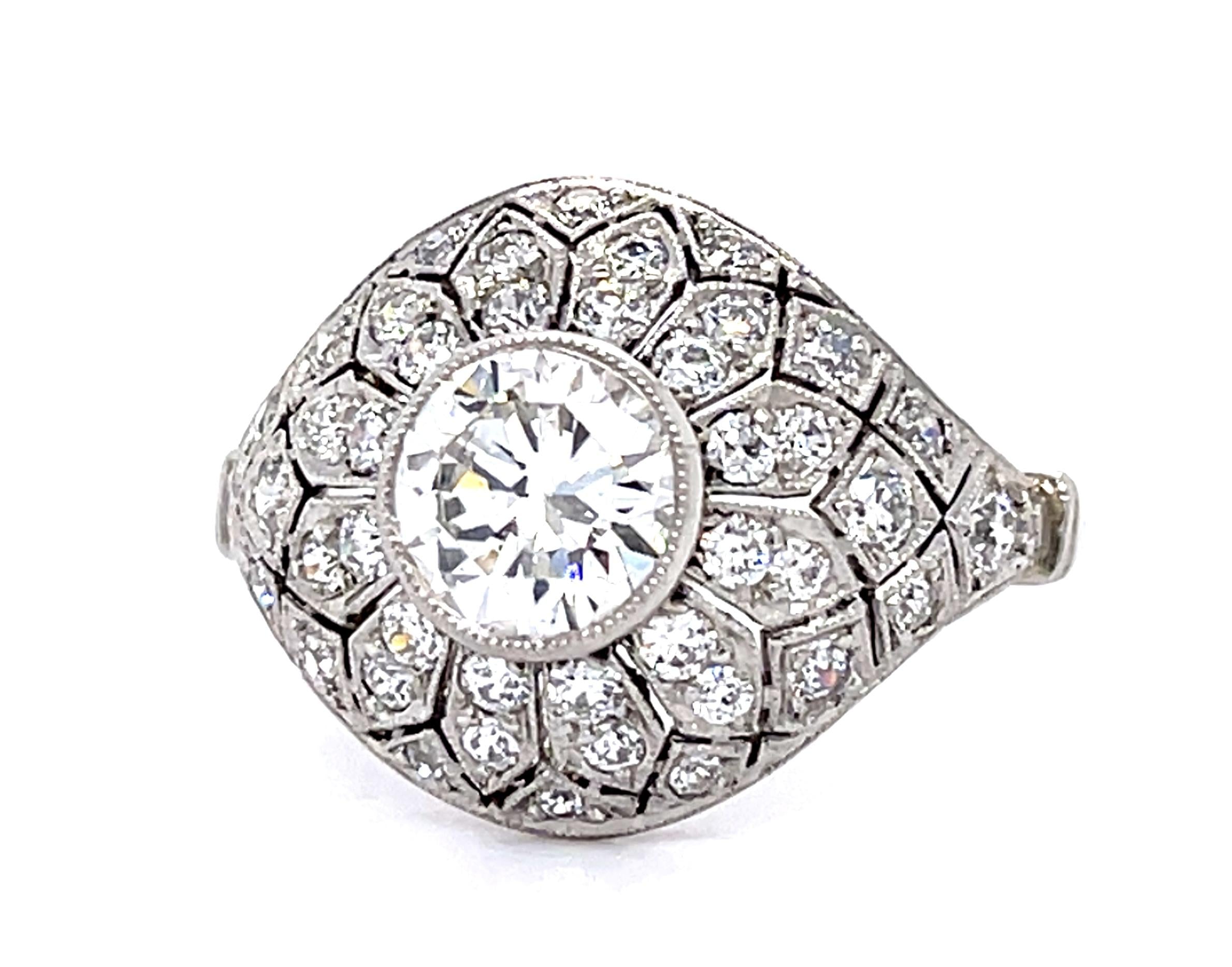Round Diamond Handmade Ring Statement Ring Roseark Vintage