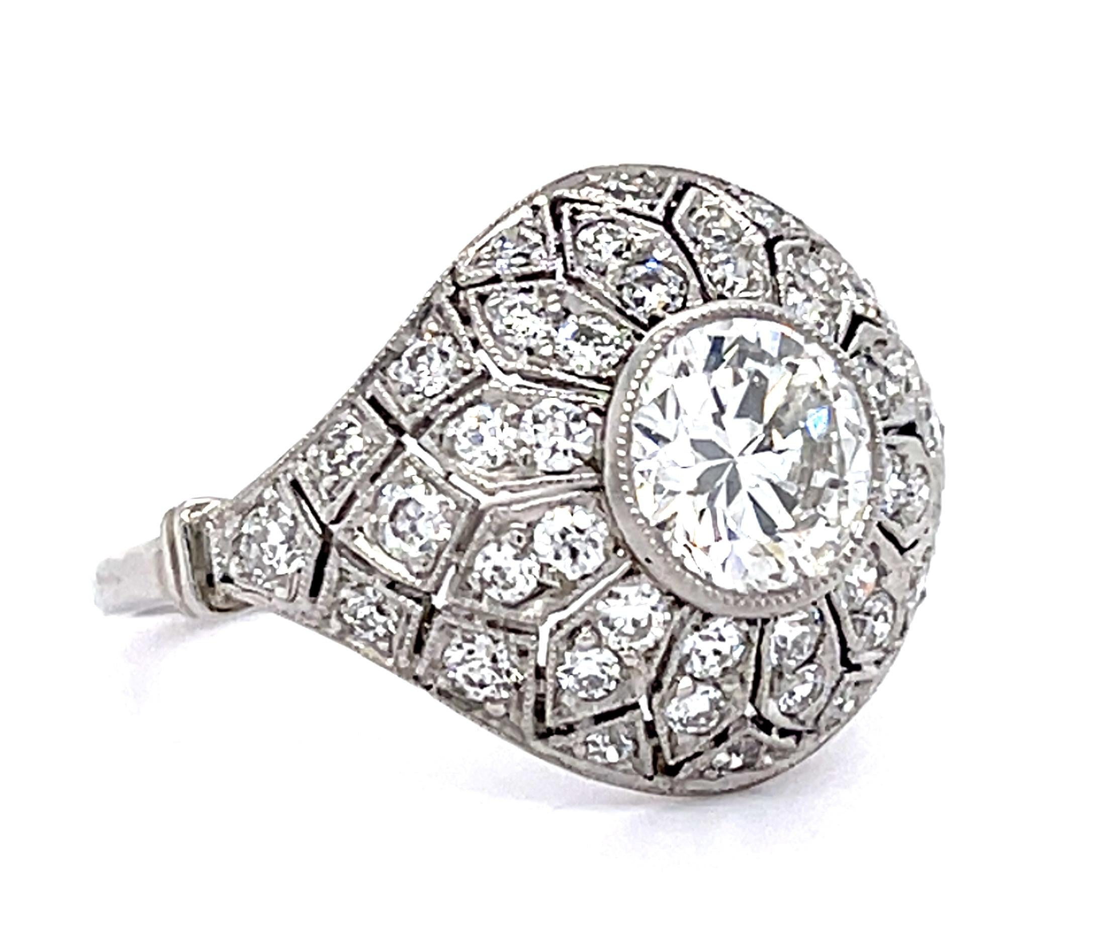 Round Diamond Handmade Ring Statement Ring Roseark Vintage