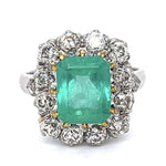 Emerald Old European Handmade Ring Statement Ring Roseark Vintage