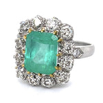 Emerald Old European Handmade Ring Statement Ring Roseark Vintage