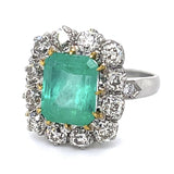 Emerald Old European Handmade Ring Statement Ring Roseark Vintage