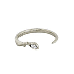 Single Diamond Leaf Open Ring Band Jaine K Designs White Gold  