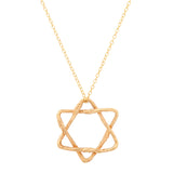 Star of David Necklace Pendant Elisabeth Bell Jewelry Large Yellow Gold Plain