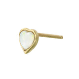 Heart Bezel Stud Stud Earrings Jaine K Designs Single Opal + Yellow