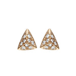Pyramid Pave Stud Earring Stud Earrings Jaine K Designs Yellow Gold  