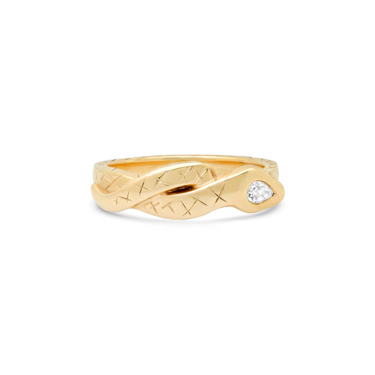 Sophia Serpent Ring with Diamond Ring Helena Rose Jewelry   