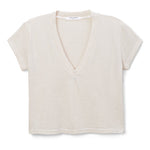 Alanis Recycled Cotton V Neck Tee Shirts & Tops perfectwhitetee Sand Small 
