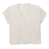 Alanis Recycled Cotton V Neck Tee Shirts & Tops perfectwhitetee Sand Small 