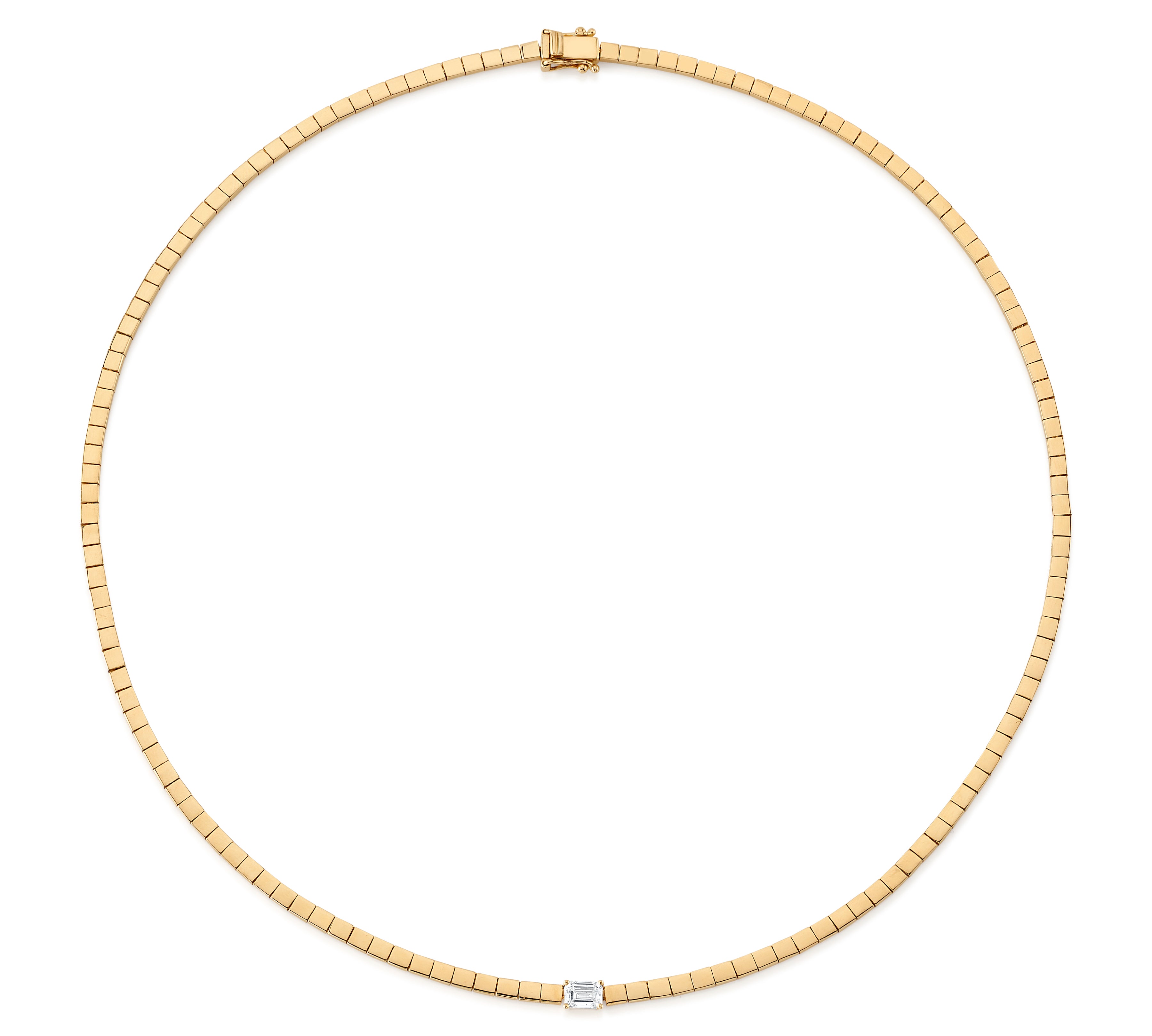 Baguette Diamond Necklace Pendant Roseark Deux   