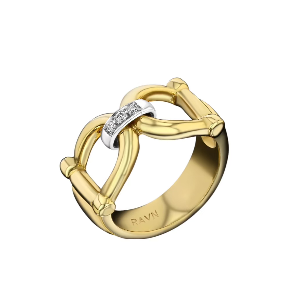 Horse Bit Ring with Diamond Link Statement Ring House of Ravn   