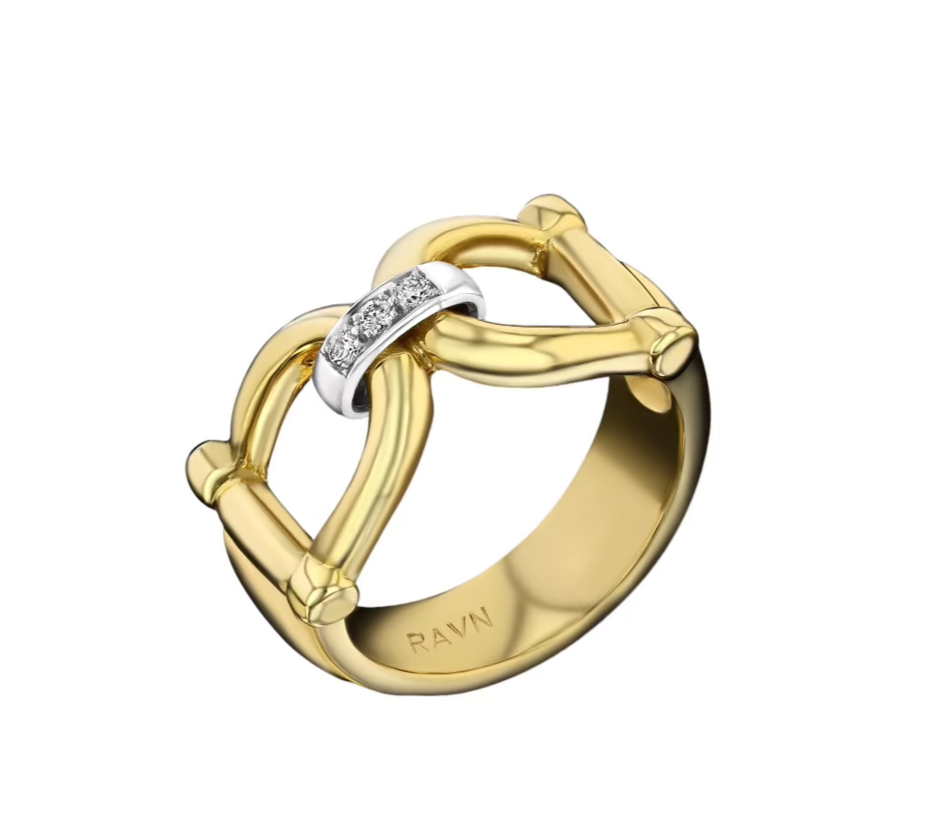 Horse Bit Ring with Diamond Link Statement Ring House of Ravn   