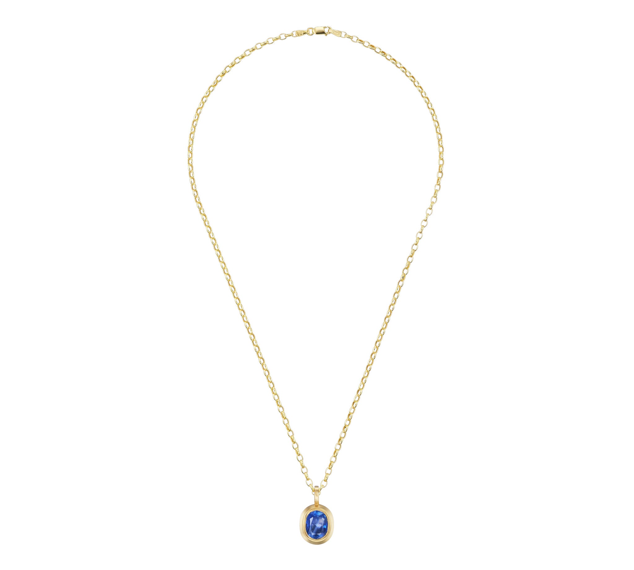 Sapphire Oval Pendant Necklace Pendant Ophelia Eve   