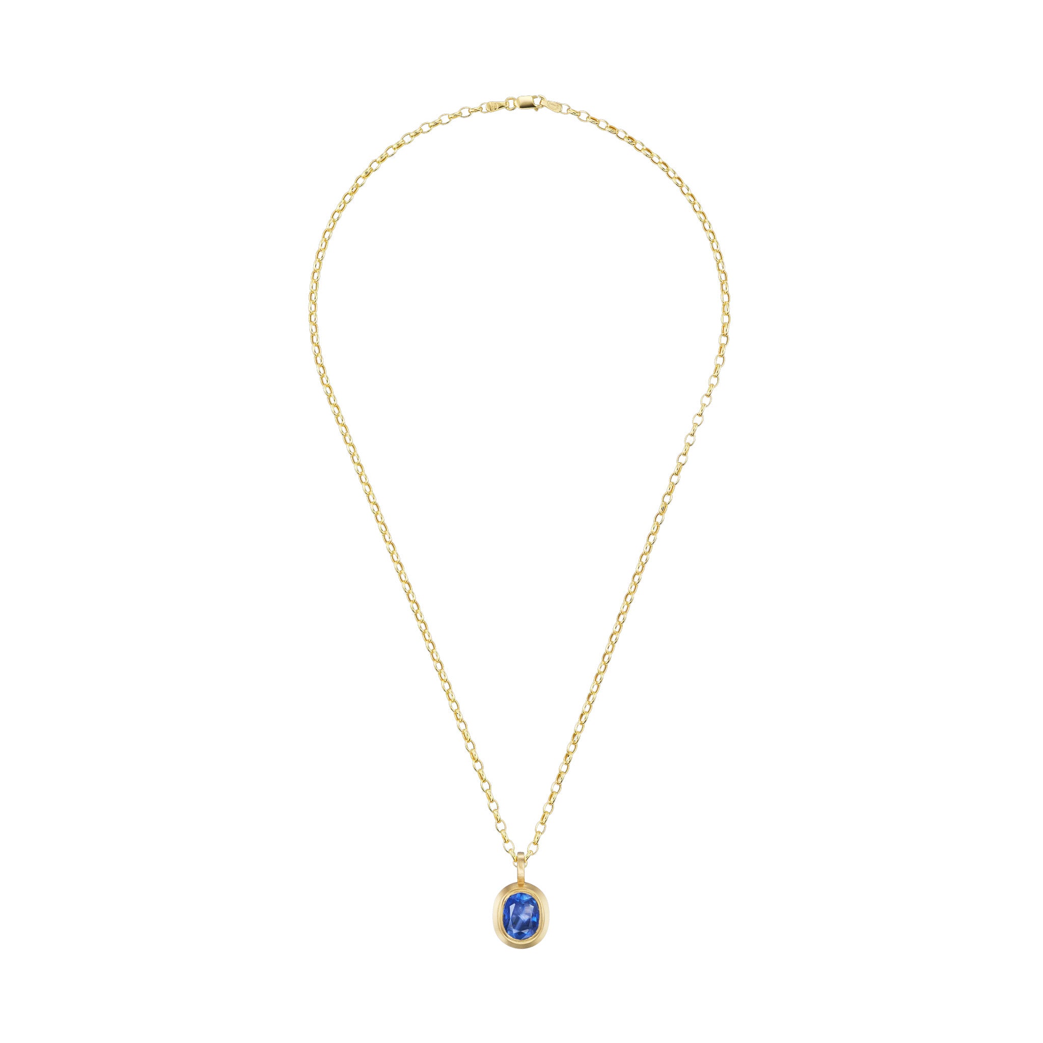 Sapphire Oval Pendant Necklace Pendant Ophelia Eve   