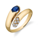 Blue Sapphire Diamond Ring Signet Roseark Vintage   