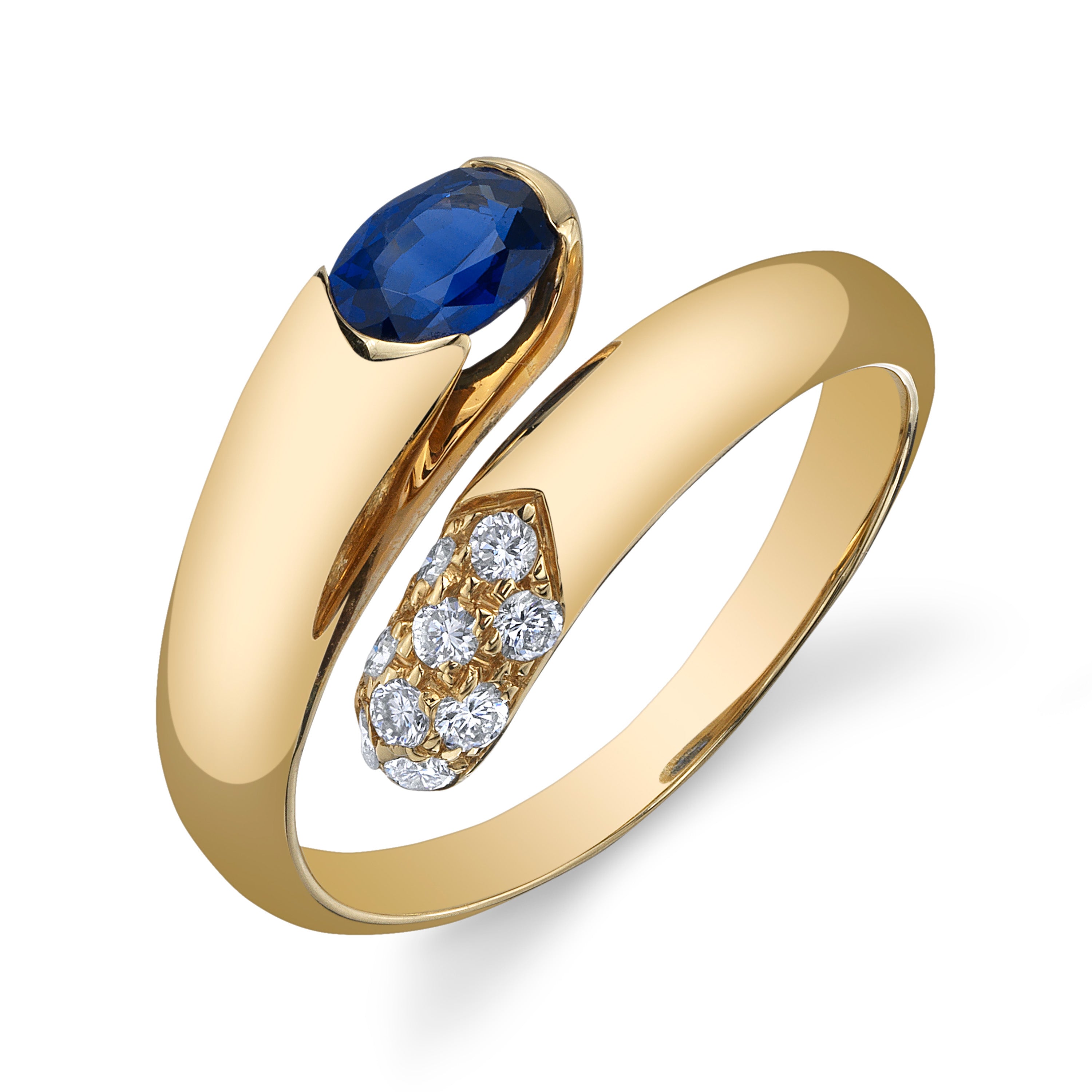 Blue Sapphire Diamond Ring Signet Roseark Vintage   