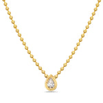 Pear-shape Double-Bezel Diamond Pendant Necklace Roseark Deux   