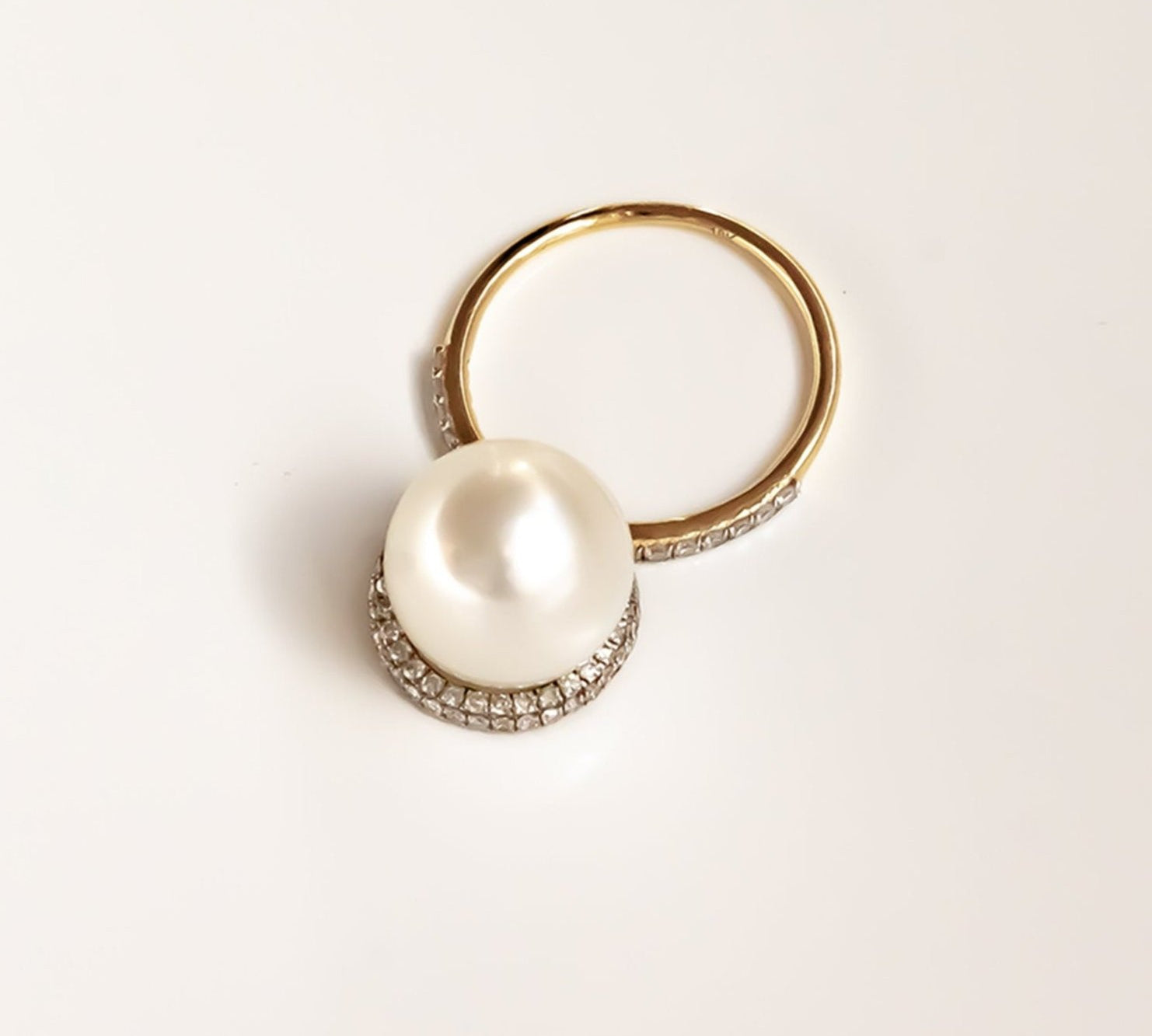 Pearl Diamond Classic Twist Ring Statement Carolyn Rodney 6  