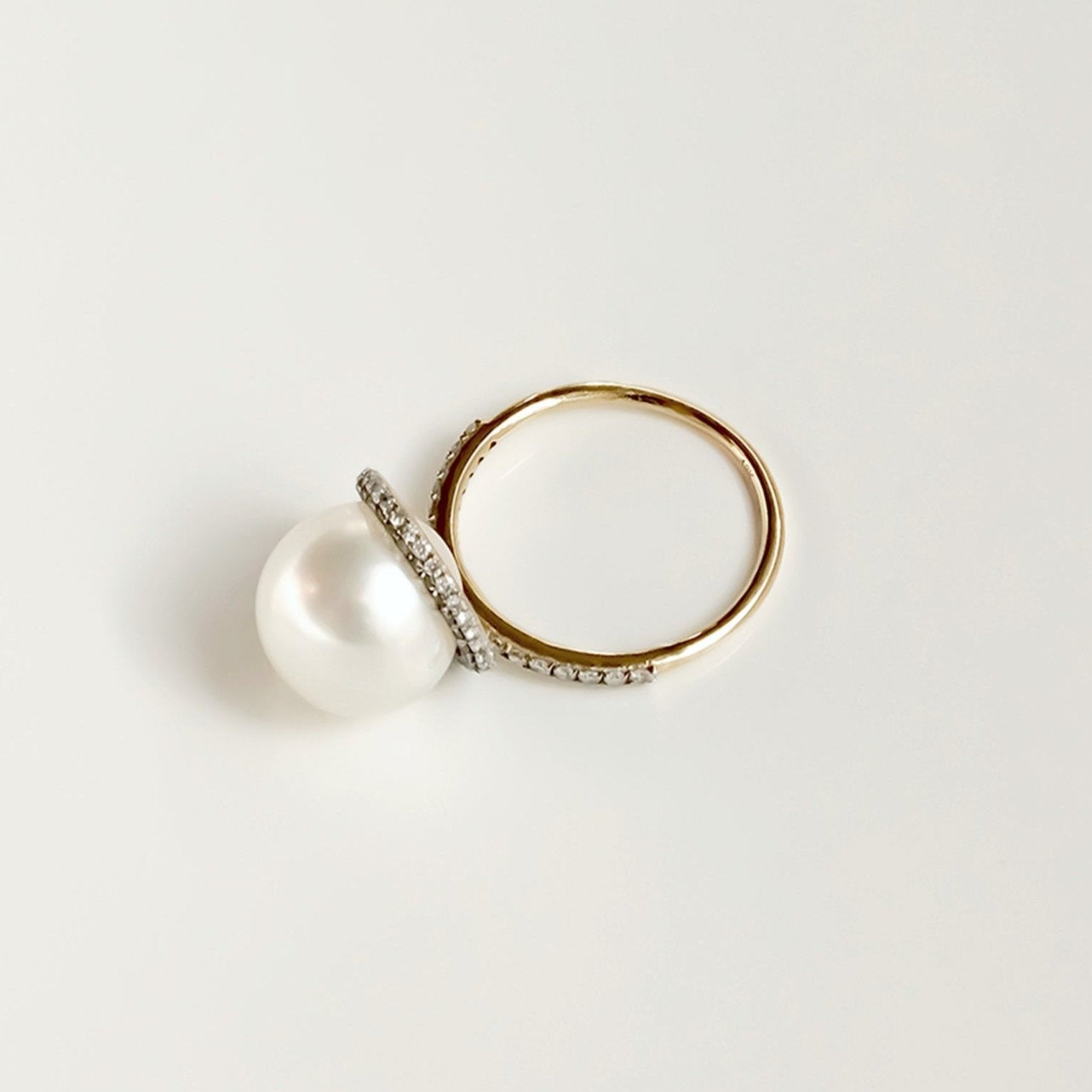 Pearl Diamond Classic Twist Ring Statement Carolyn Rodney   