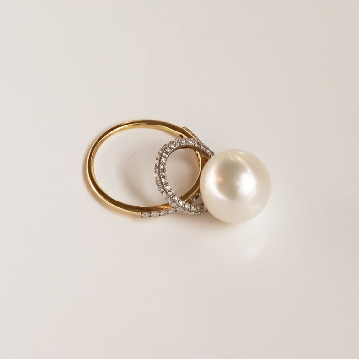 Pearl Diamond Classic Twist Ring Statement Carolyn Rodney   