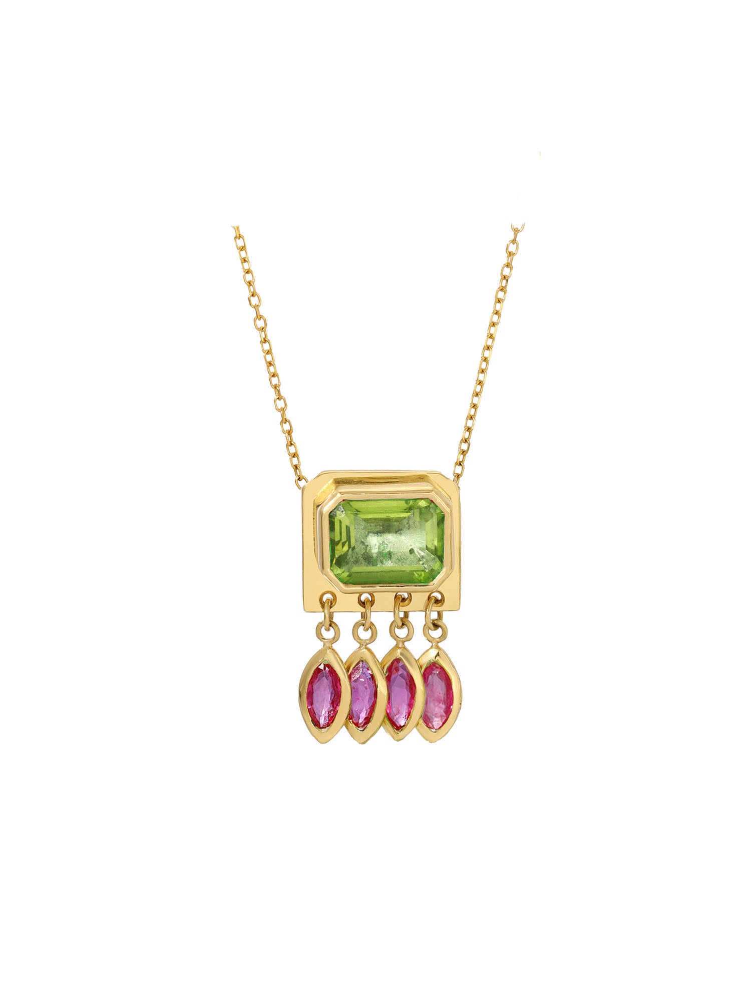 Lumen Necklace in Green Tourmaline Pendant Christina Magdolna Jewelry   