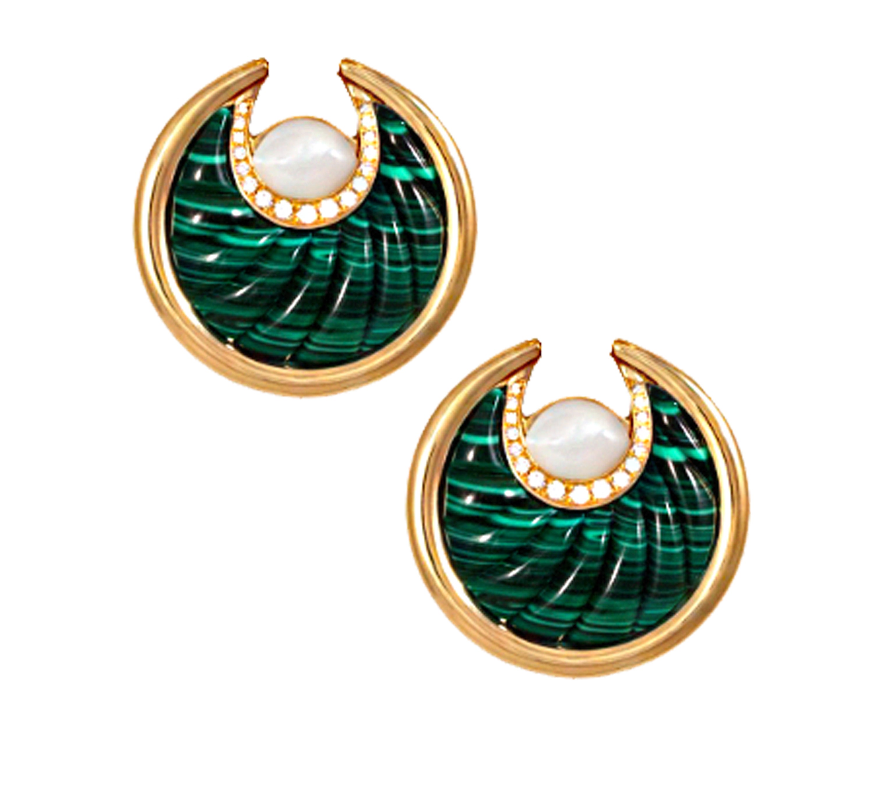 Flat Circus Moon Earrings, Medium Stud Earrings Latelier Nawbar