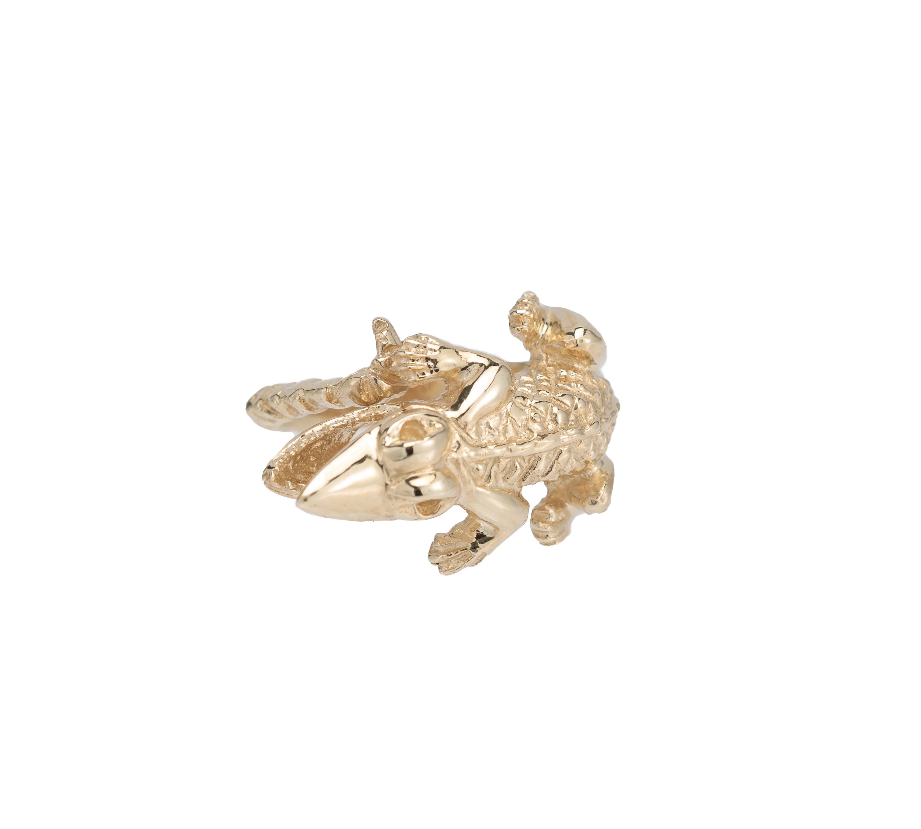 Crocodile Ring Ring Le Depot Dore   