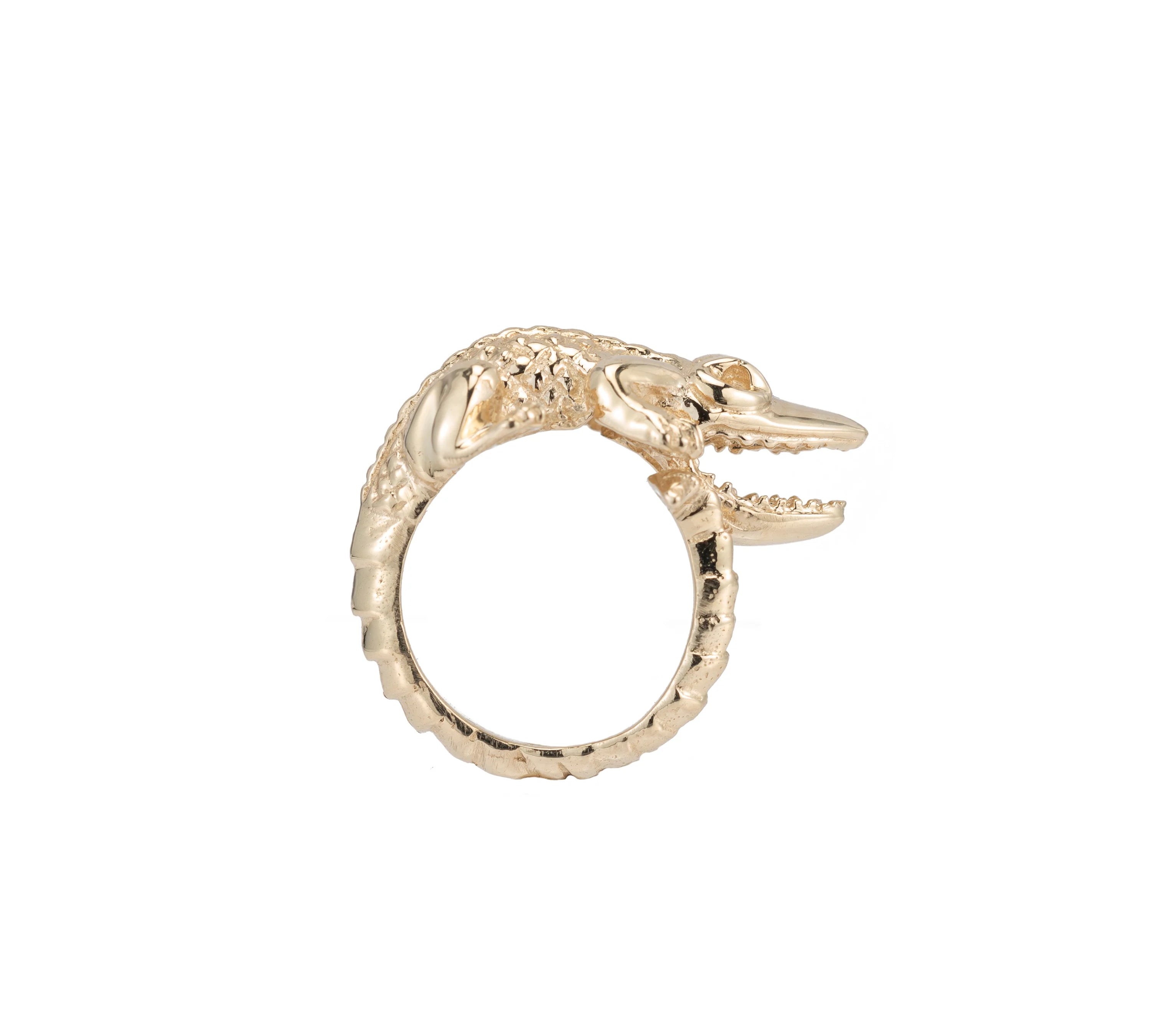 Crocodile Ring Ring Le Depot Dore   