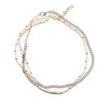 Pastel Candy Stick Asymmetrical Pearl Choker Beaded Necklace The Finest Stack