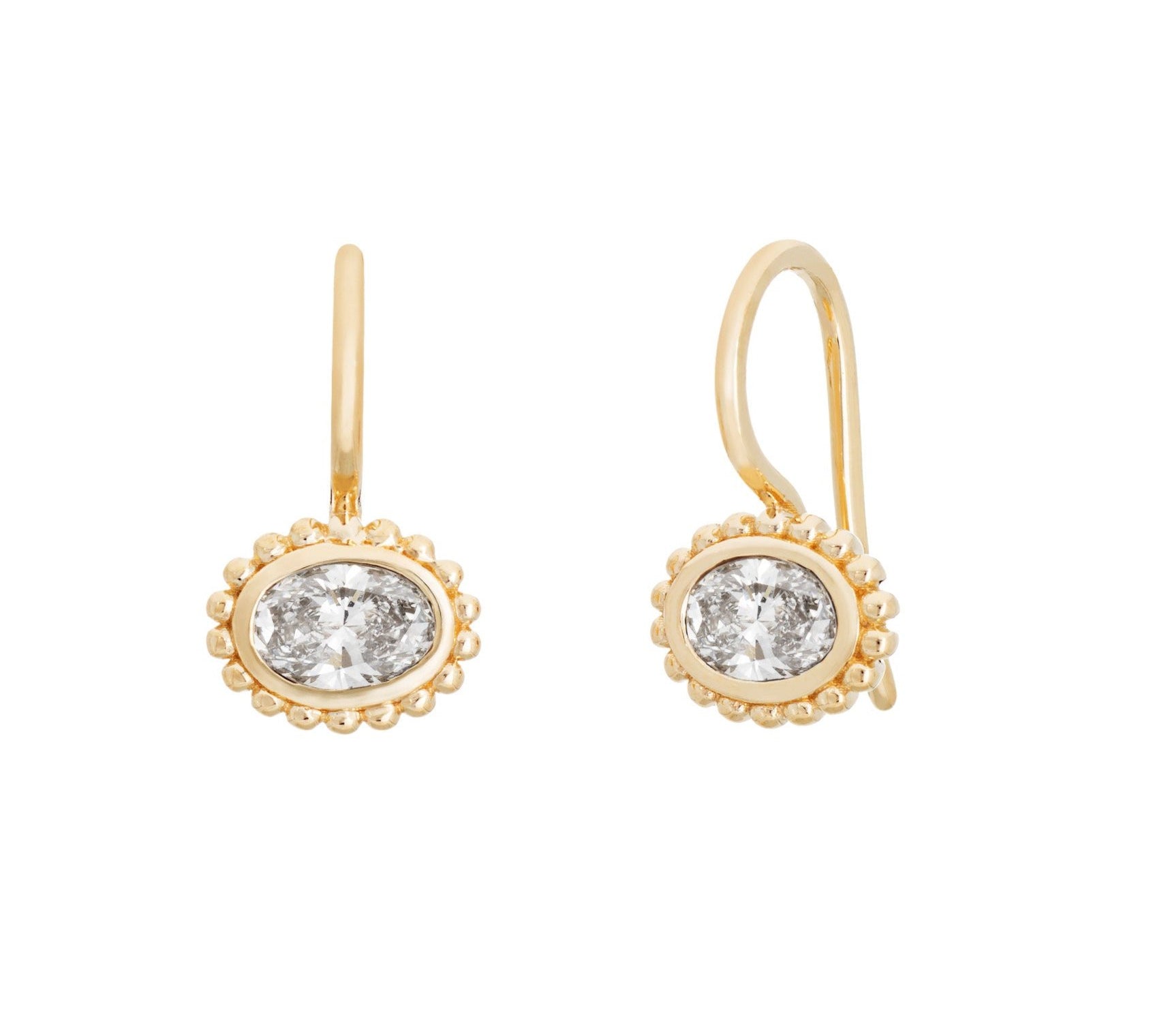 Diamond Scallop Earrings Drop Earrings Kathryn Bentley   