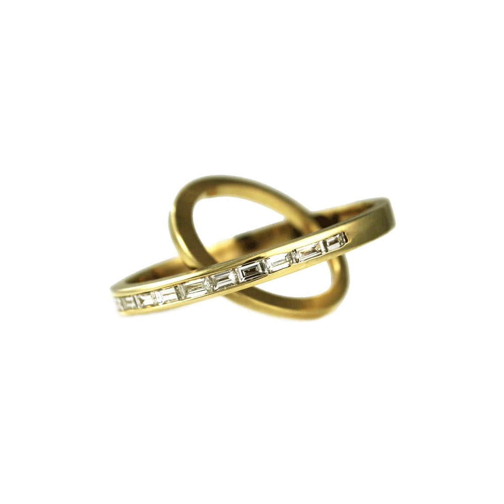 Baguette Saturn Ring Statement Perez Bitan Diamond  