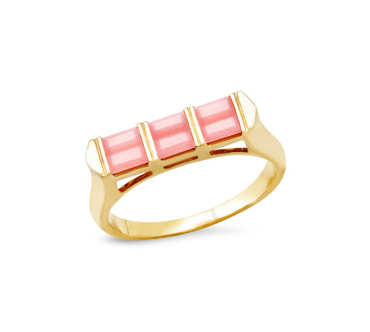 Pink Opal Colorblock Ring Stack Helena Rose Jewelry 6  