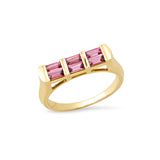 Double Baguette Stackable Tourmaline Ring  Helena Rose Jewelry   