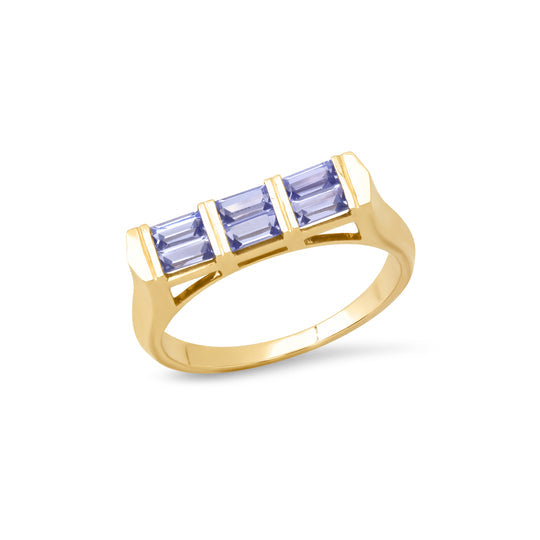 Double Baguette Stackable Tanzanite Ring Stack Helena Rose Jewelry   