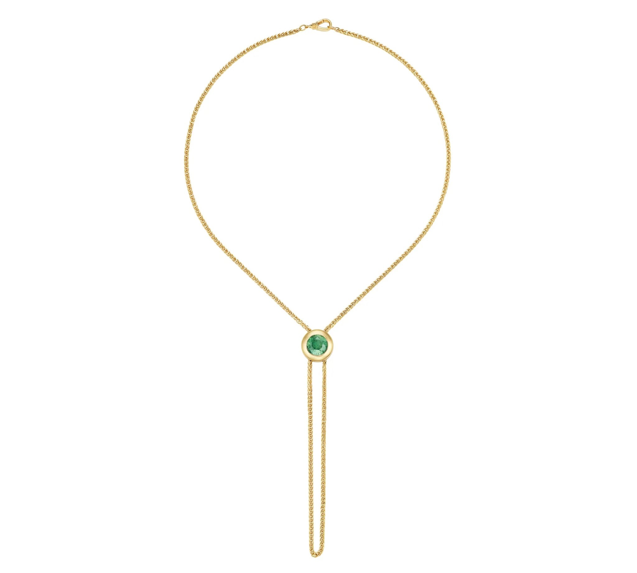 Emerald Mini Victorian Slider Necklace Lariat Necklace Ophelia Eve