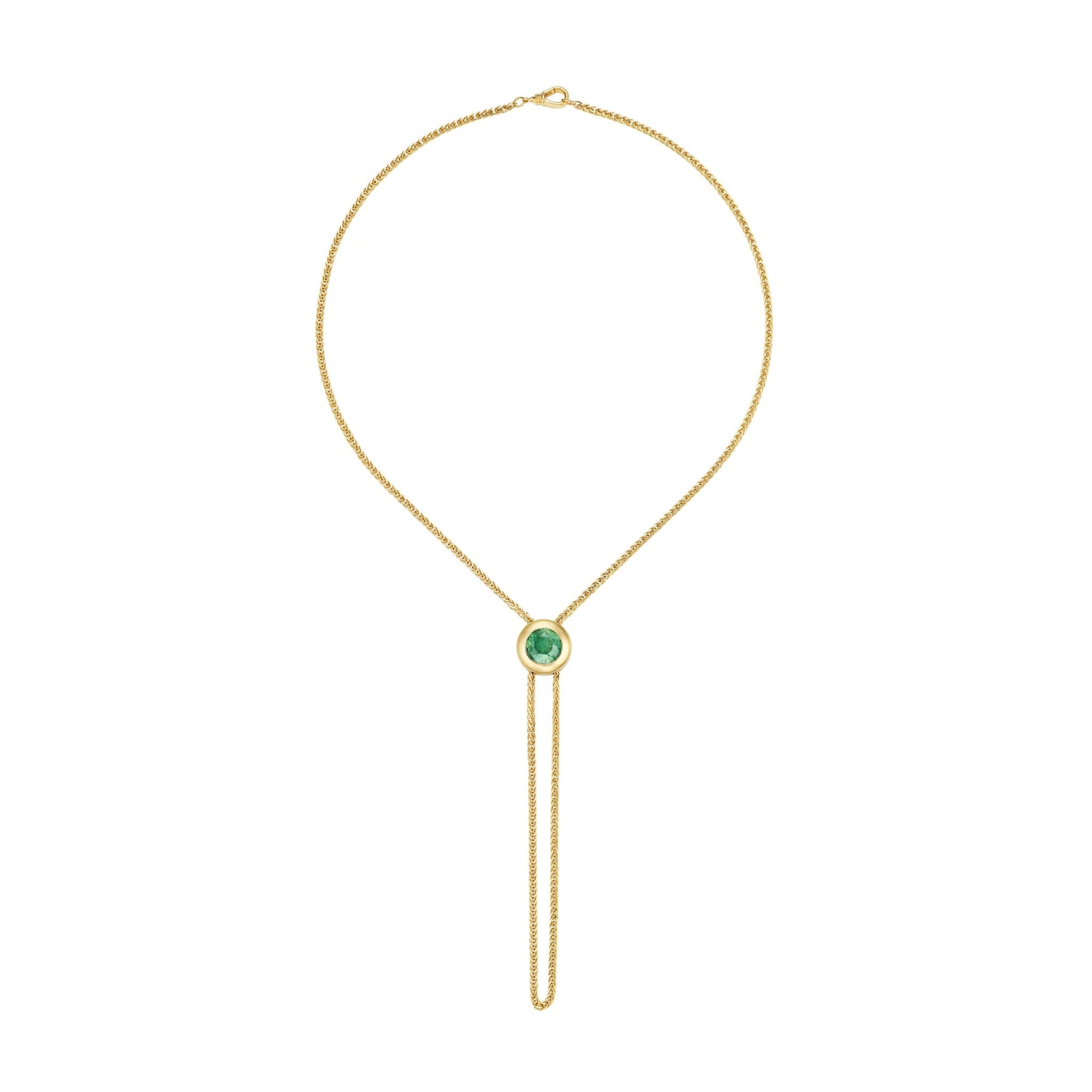 Emerald Mini Victorian Slider Necklace Lariat Necklace Ophelia Eve