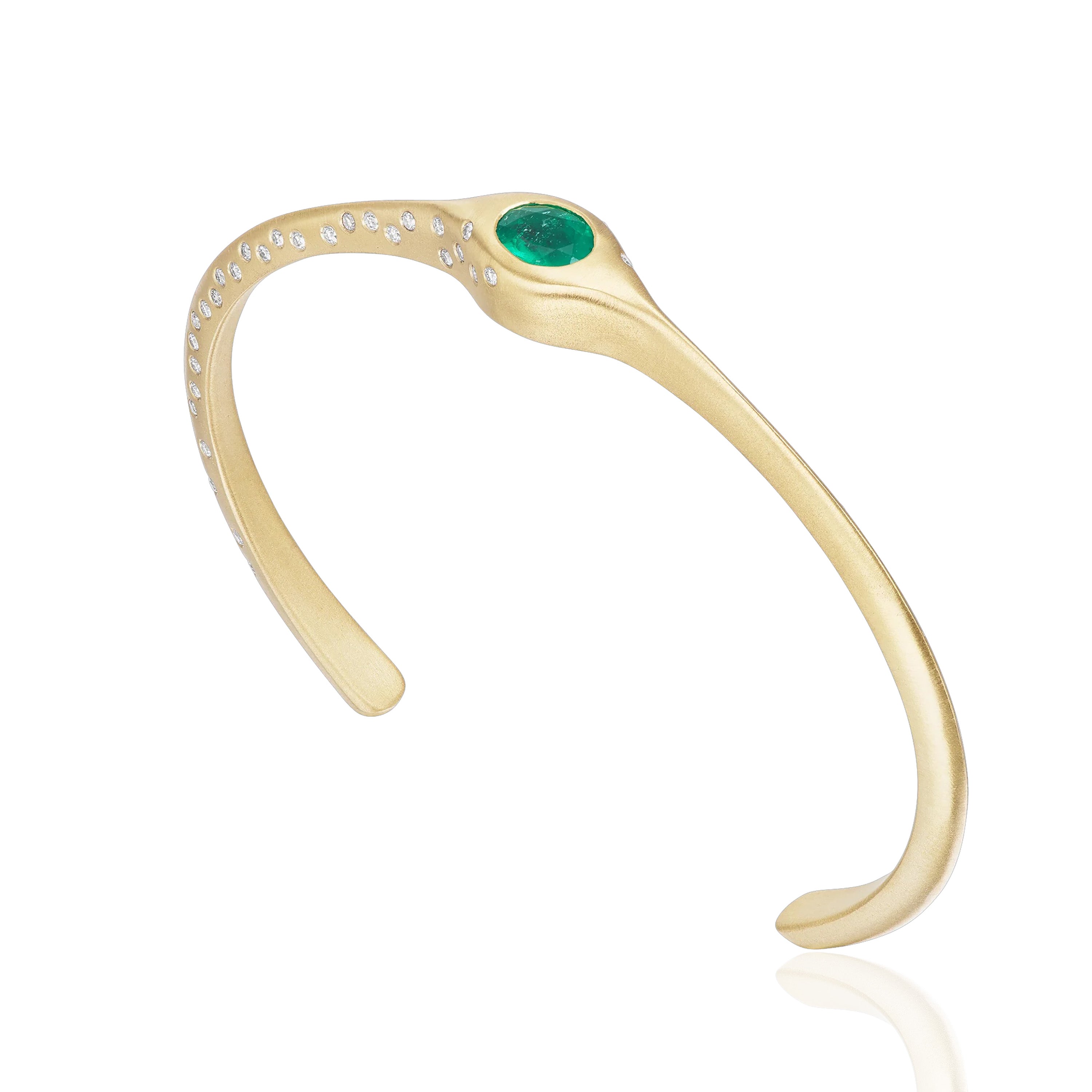 Emerald Oval Cuff Cuff Bracelet Ophelia Eve   