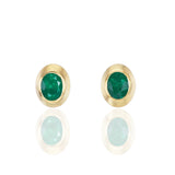 Emerald Oval Studs Stud Earrings Ophelia Eve   