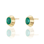 Emerald Oval Studs Stud Earrings Ophelia Eve   