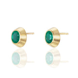 Emerald Oval Studs Stud Earrings Ophelia Eve   