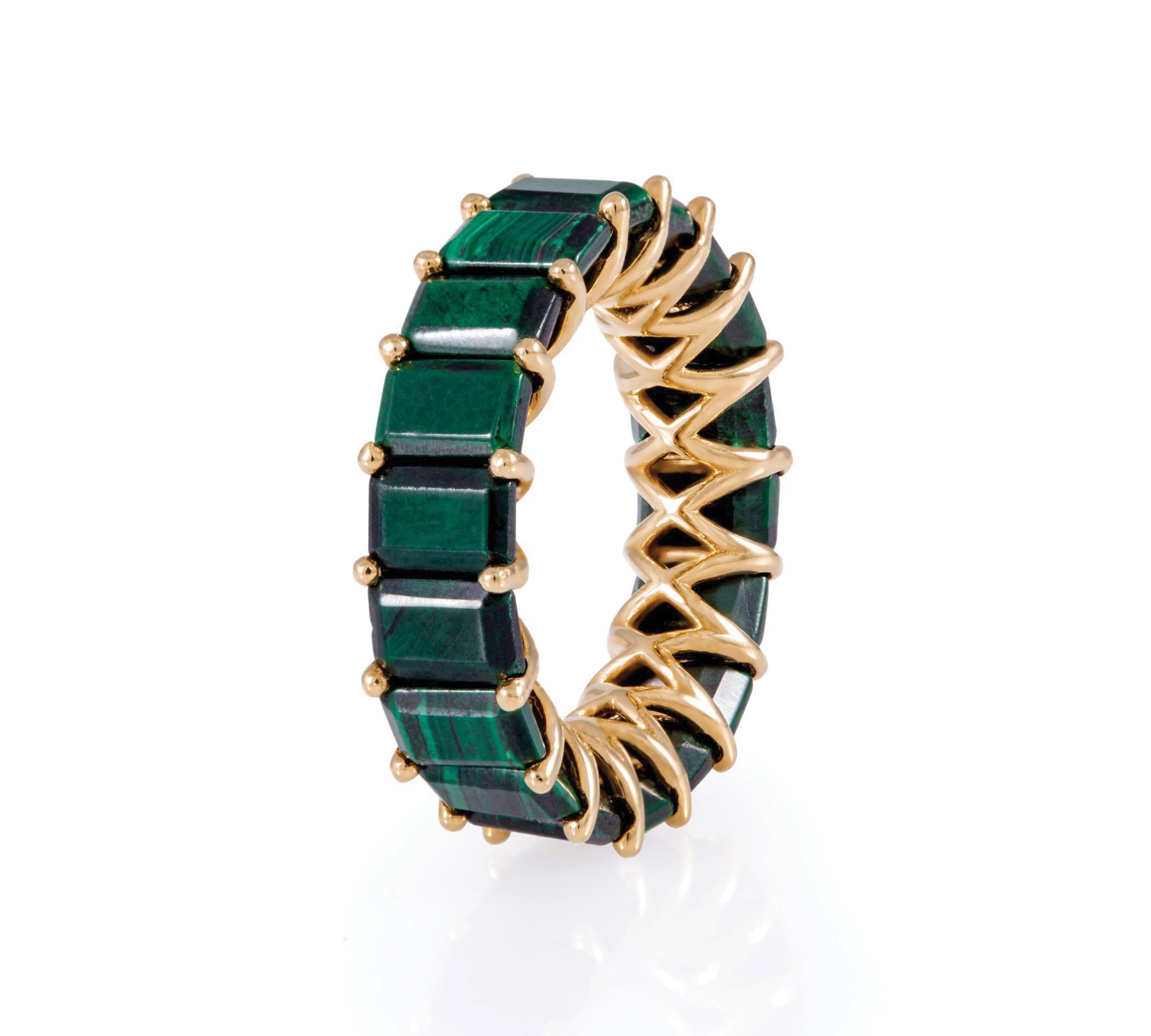 Duo Squares Emerald Band Band Ring Latelier Nawbar