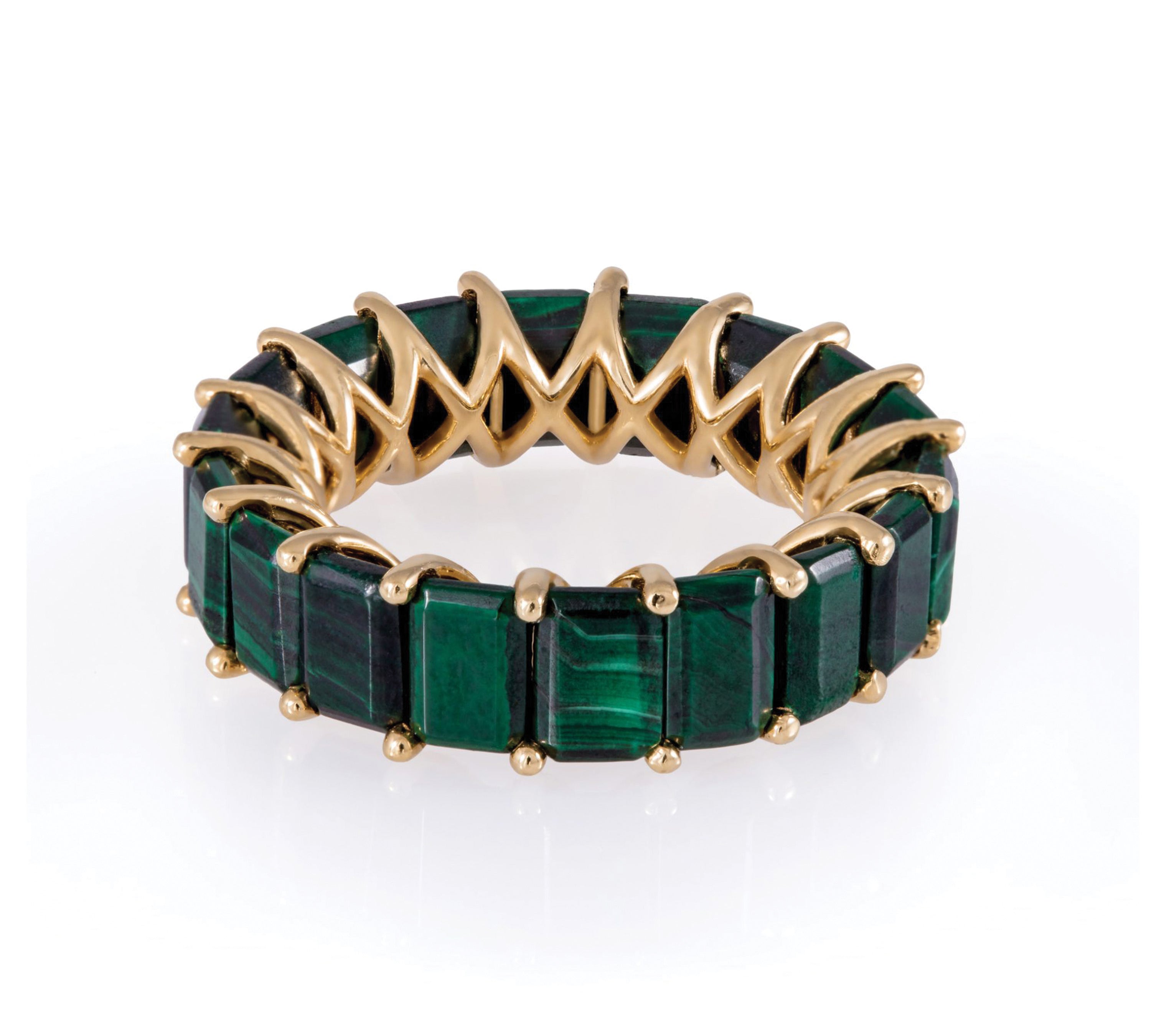 Duo Squares Emerald Band Band Ring Latelier Nawbar