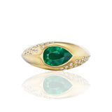 Emerald Pear Signet Ring Signet Ophelia Eve 5  