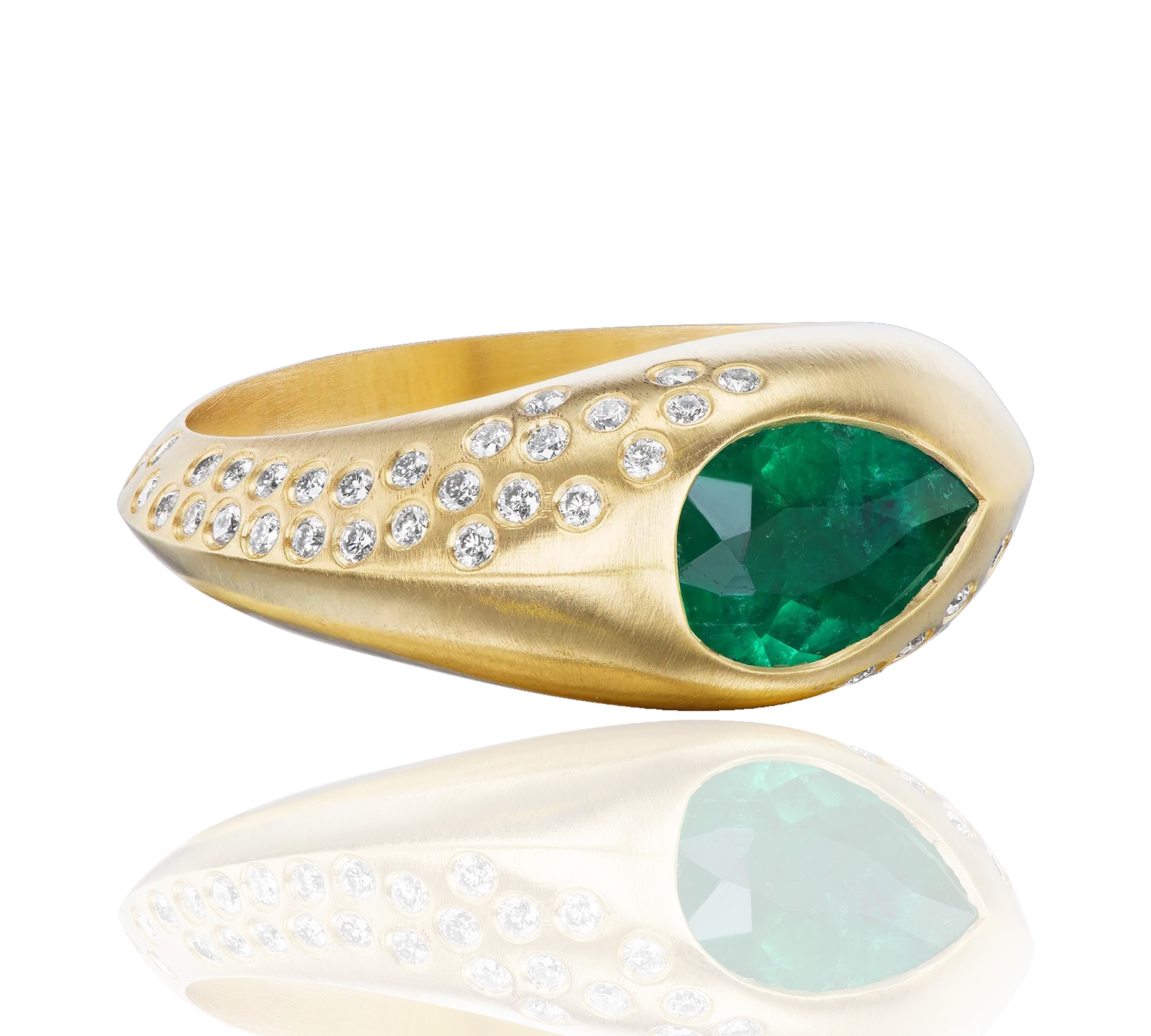 Emerald Pear Signet Ring Signet Ophelia Eve   