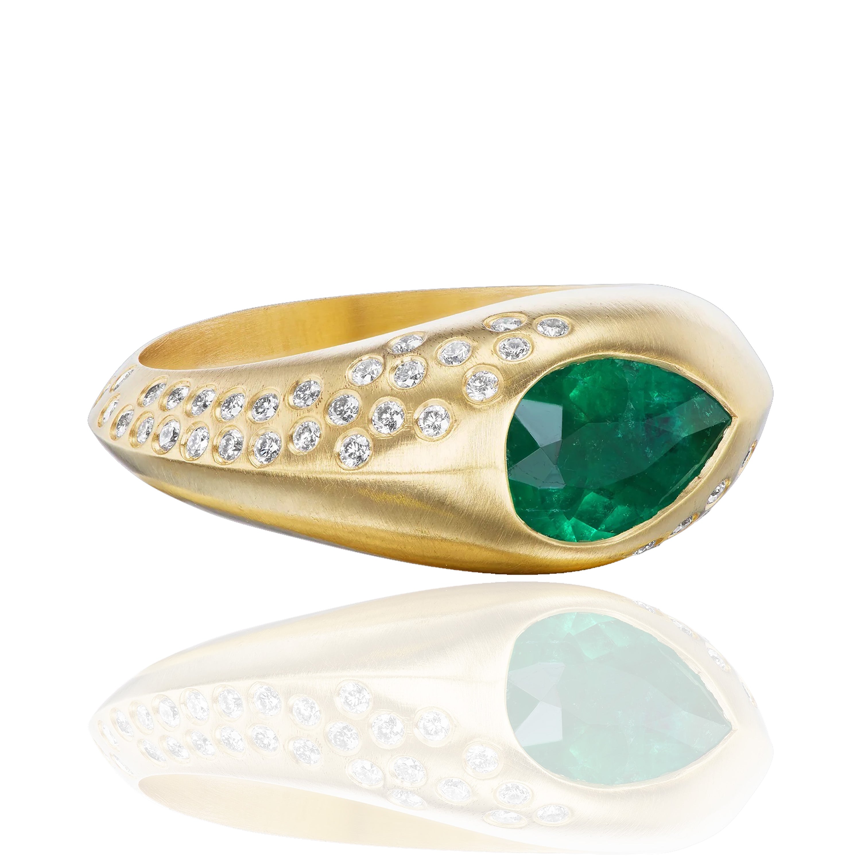 Emerald Pear Signet Ring Signet Ophelia Eve   