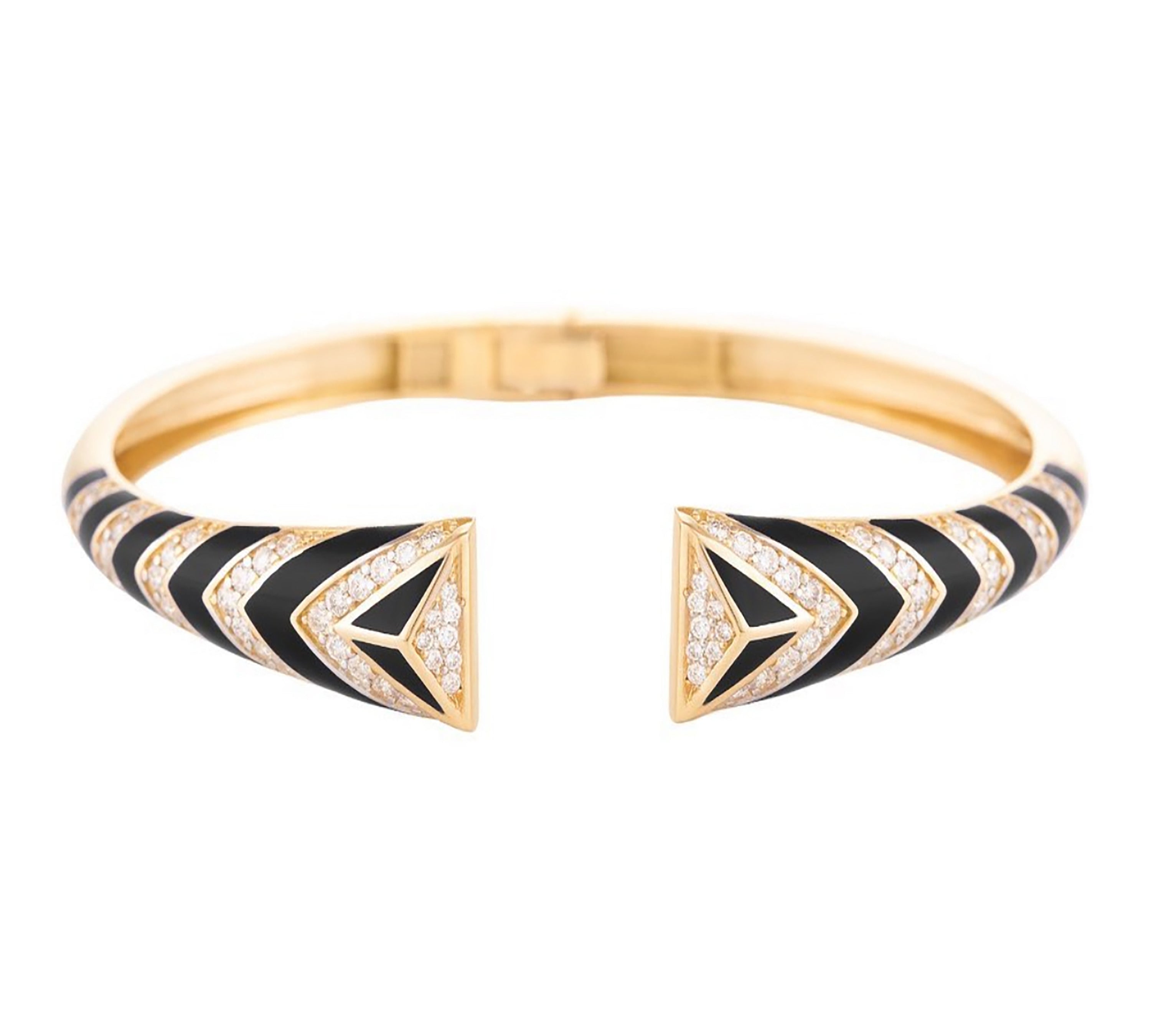 Modern Bangle with Black Enamel Bangle Falamank   