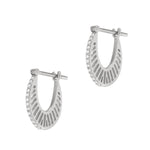 Flat Ray Earrings with Diamonds, Size One Hoops Earrings Latelier Nawbar White Gold  