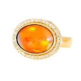 Oval Opal Ring with Diamonds Rings Guita M   